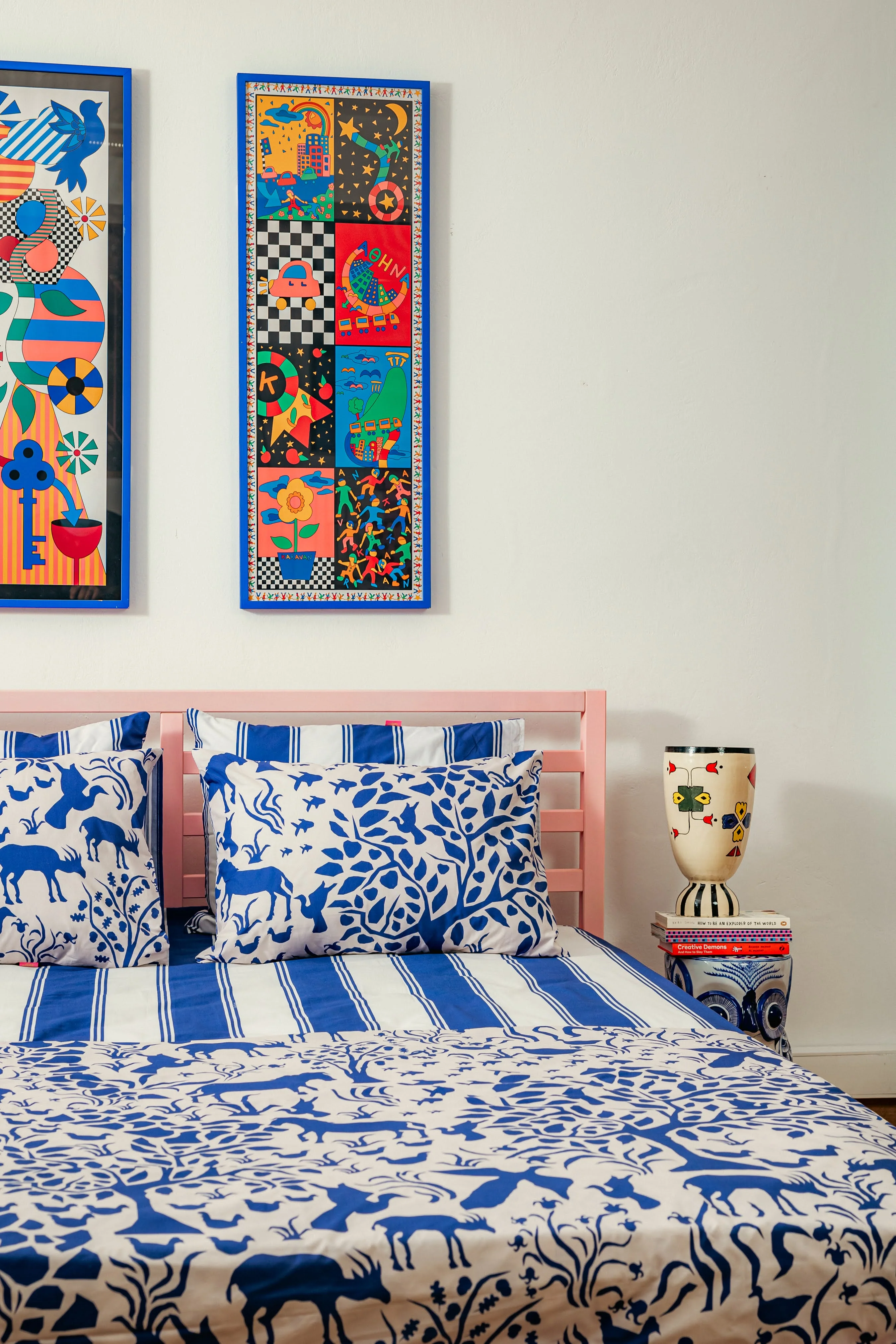 Bed Linen Set (Village/Stripes Blue) - Image 6