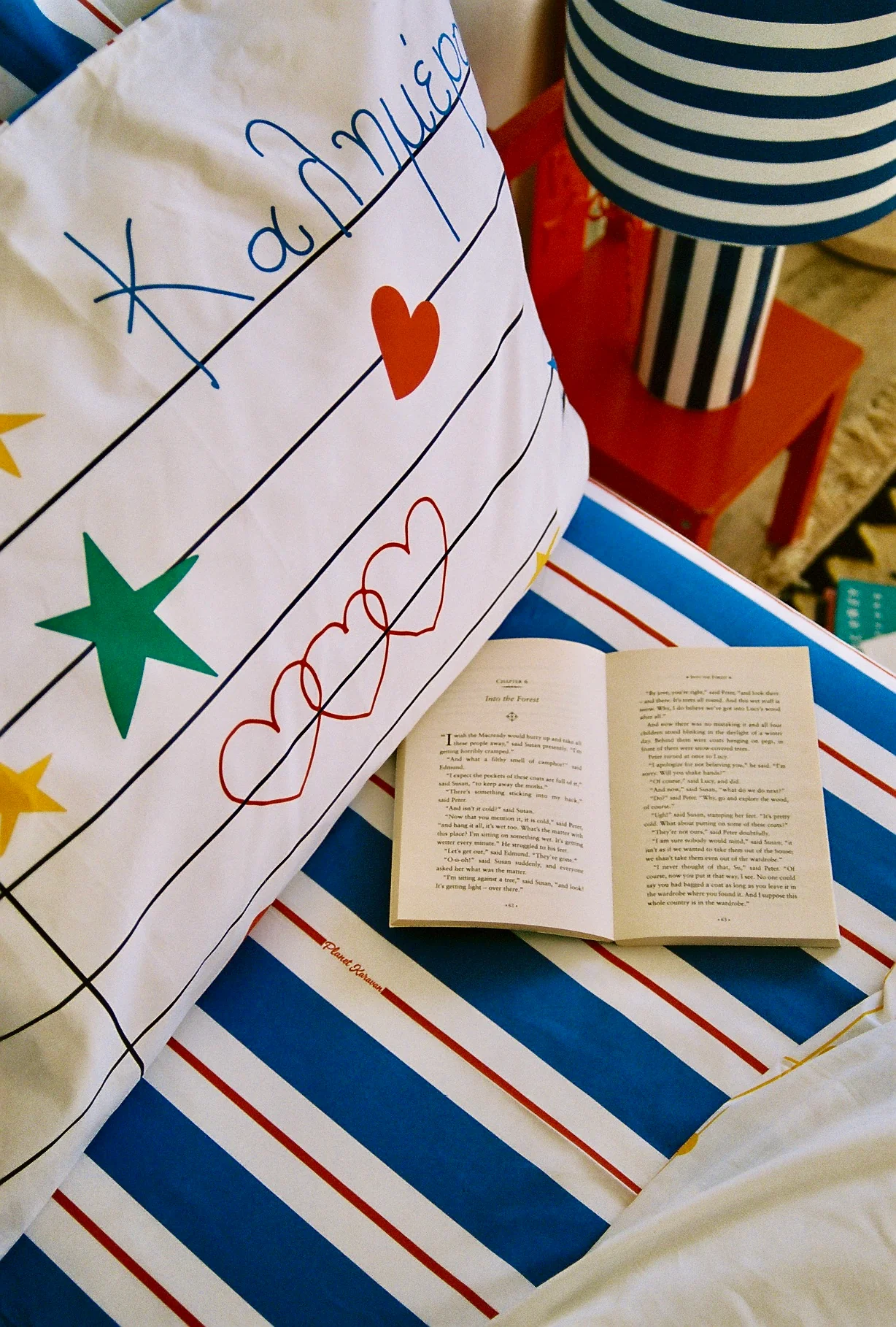 Kid Fitted Sheet (Blue Stripes)