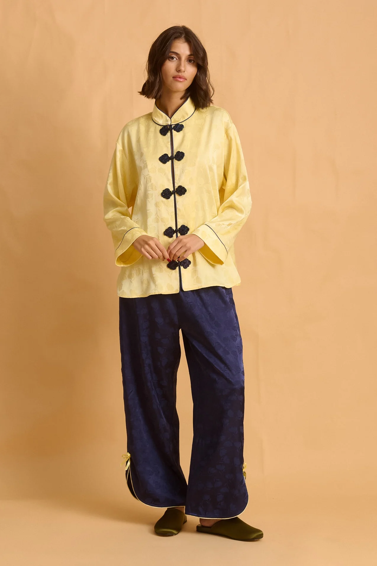 Mandarin Pants (Dark Blue)