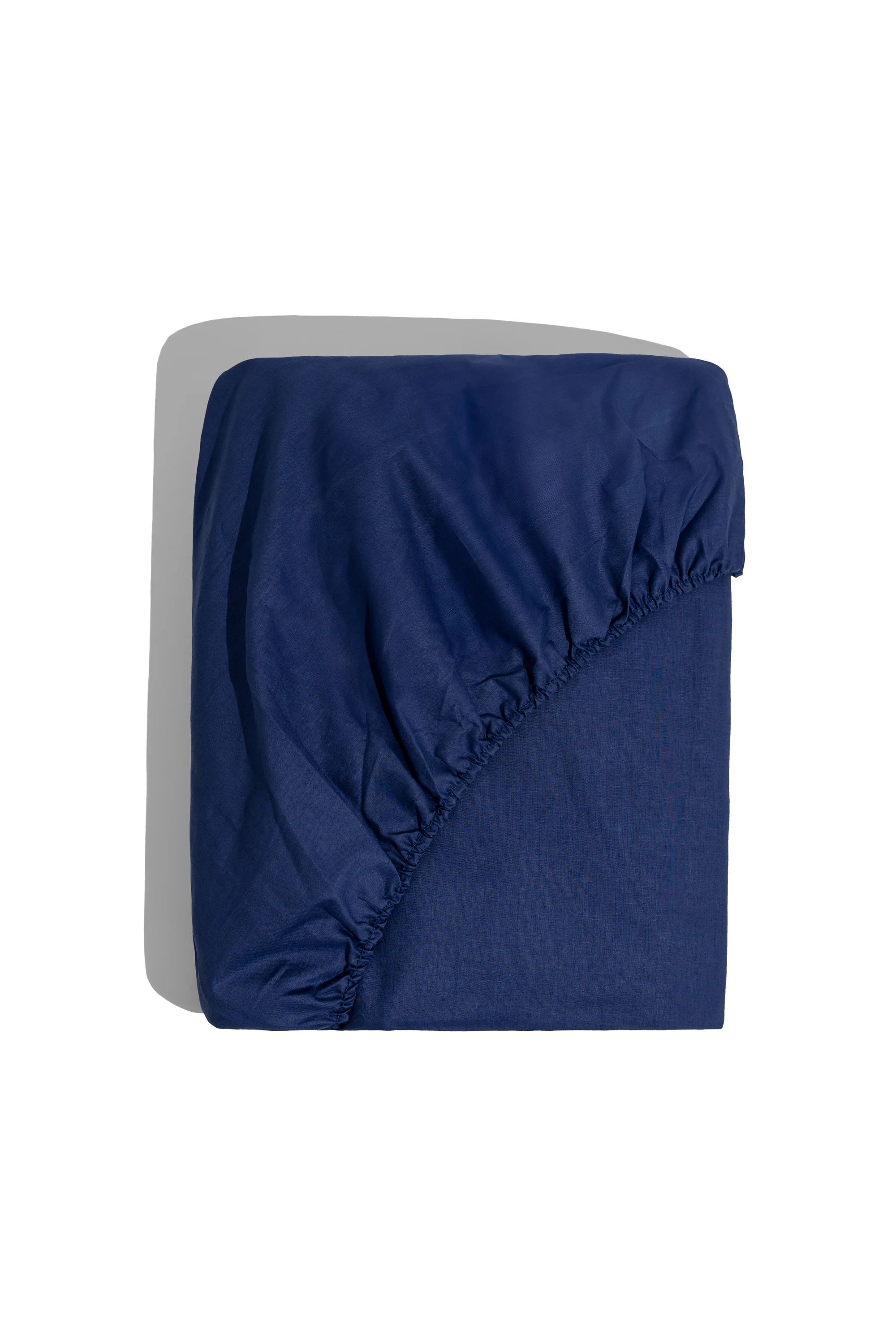 Percale Fitted Sheet (Blue) 160x200 - Image 6