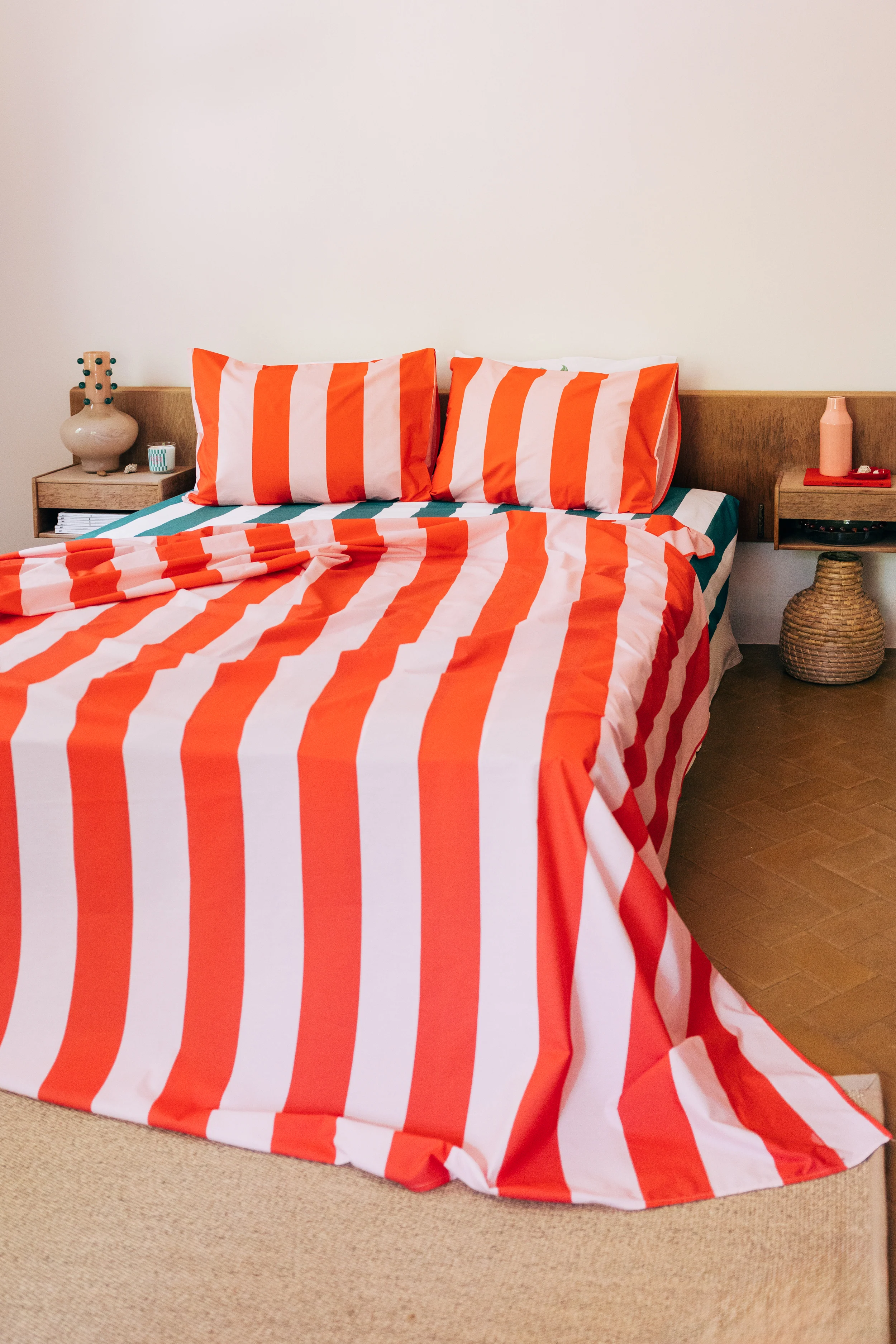 Pillow Case (Pink Red Stripes) - Image 2
