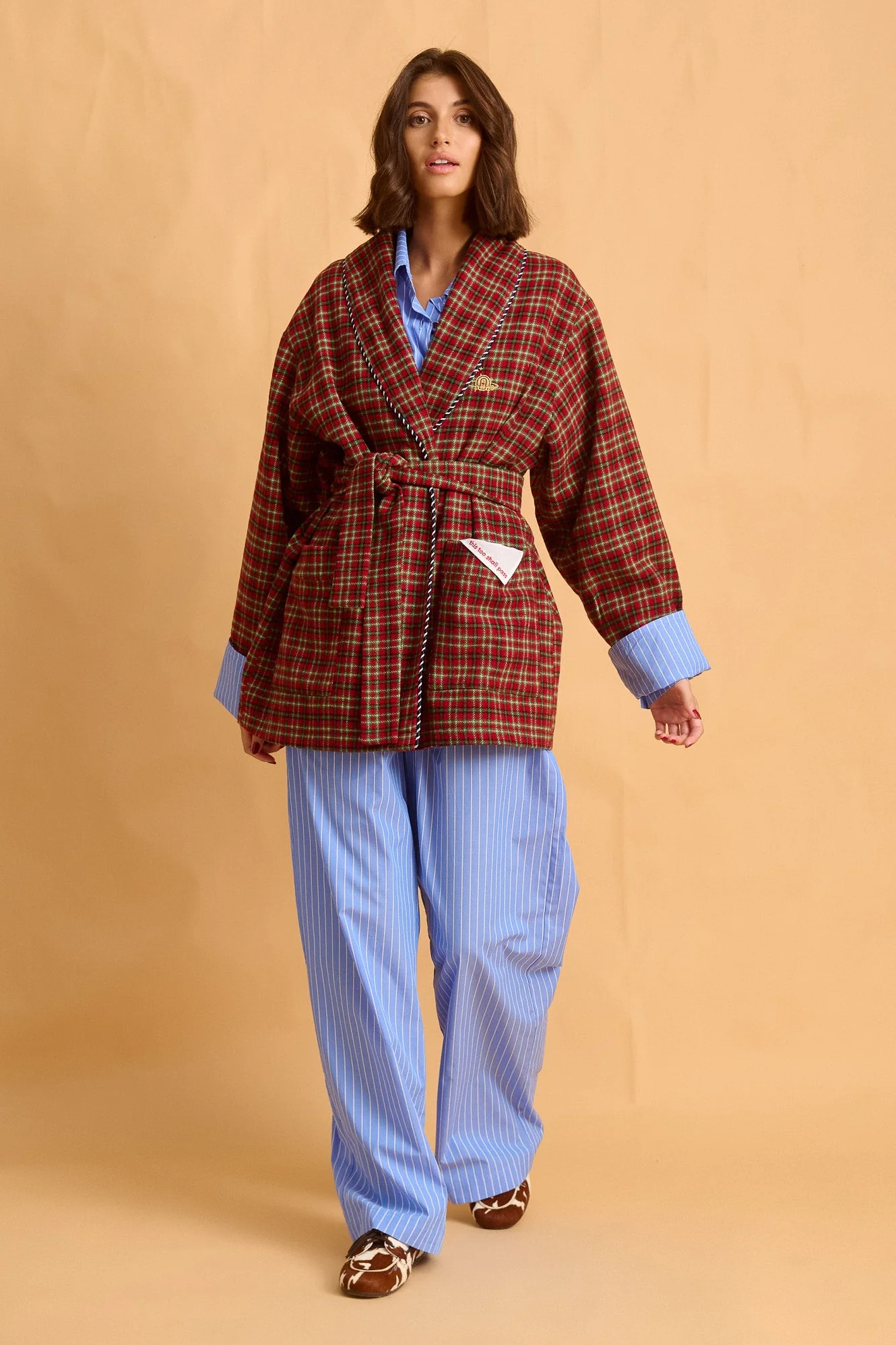 Red Checked Robe - Image 3