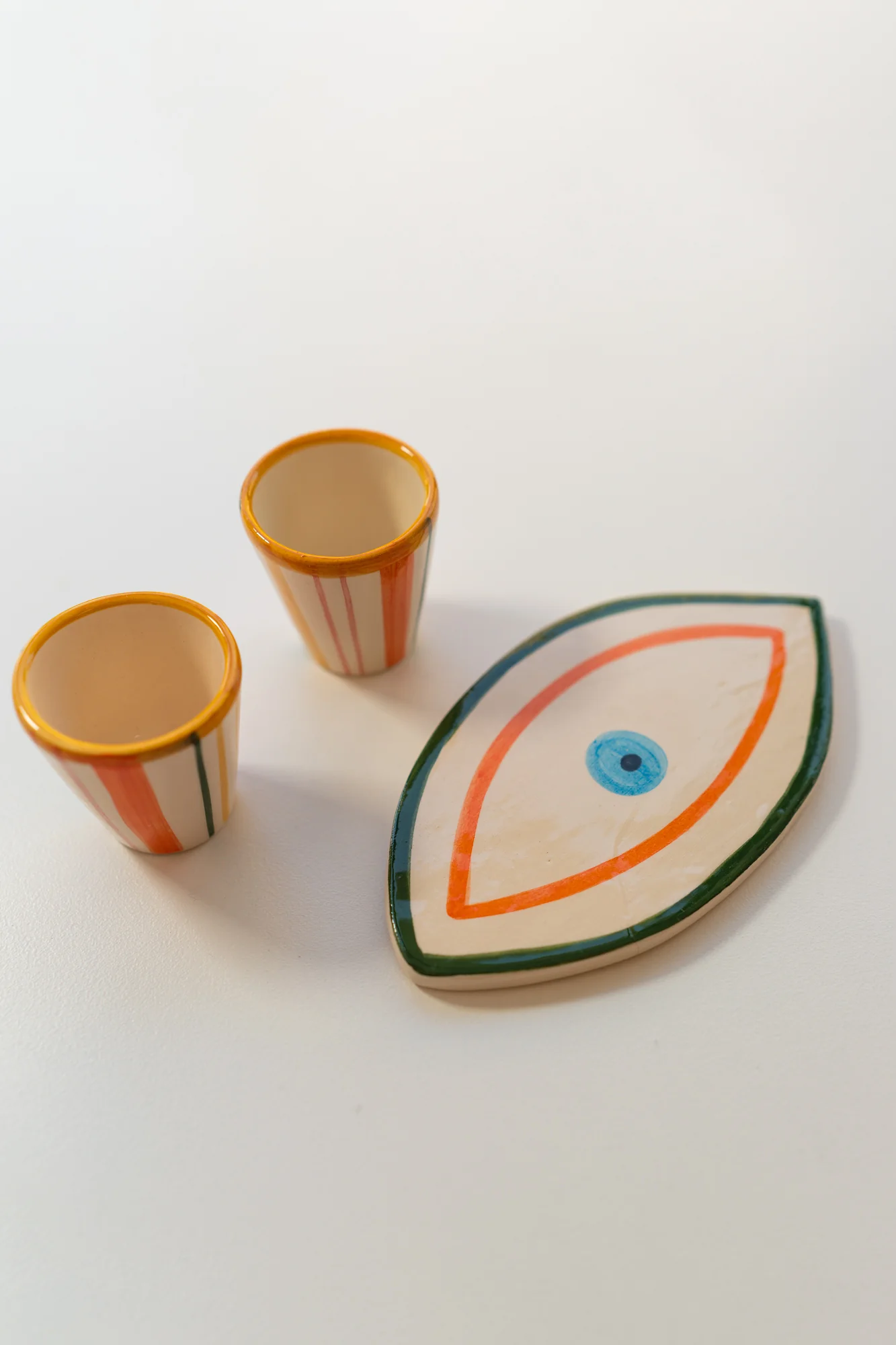Serving Tray / Decorative Eye (Orange/Green) - Image 4