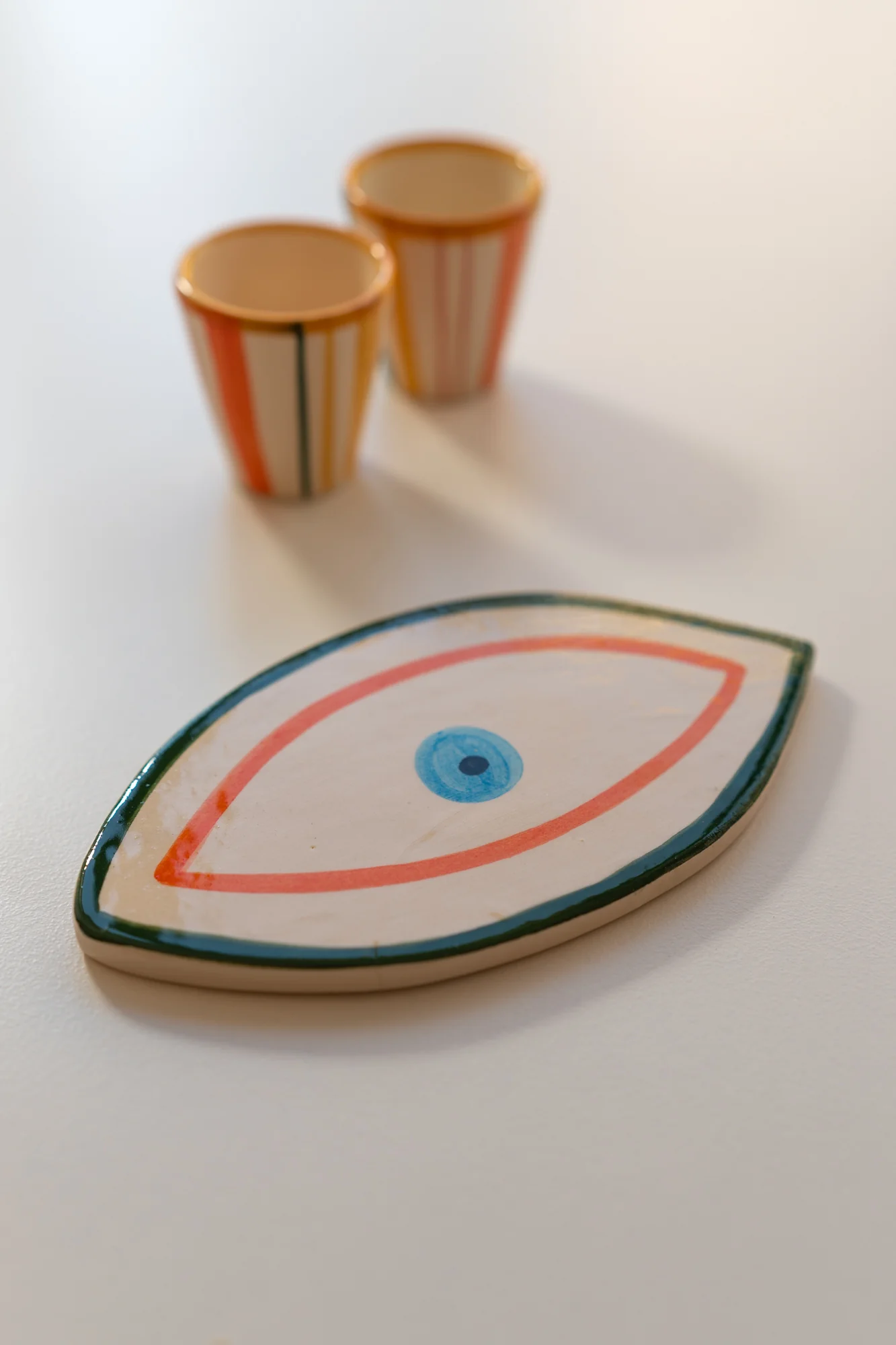 Serving Tray / Decorative Eye (Orange/Green) - Image 5