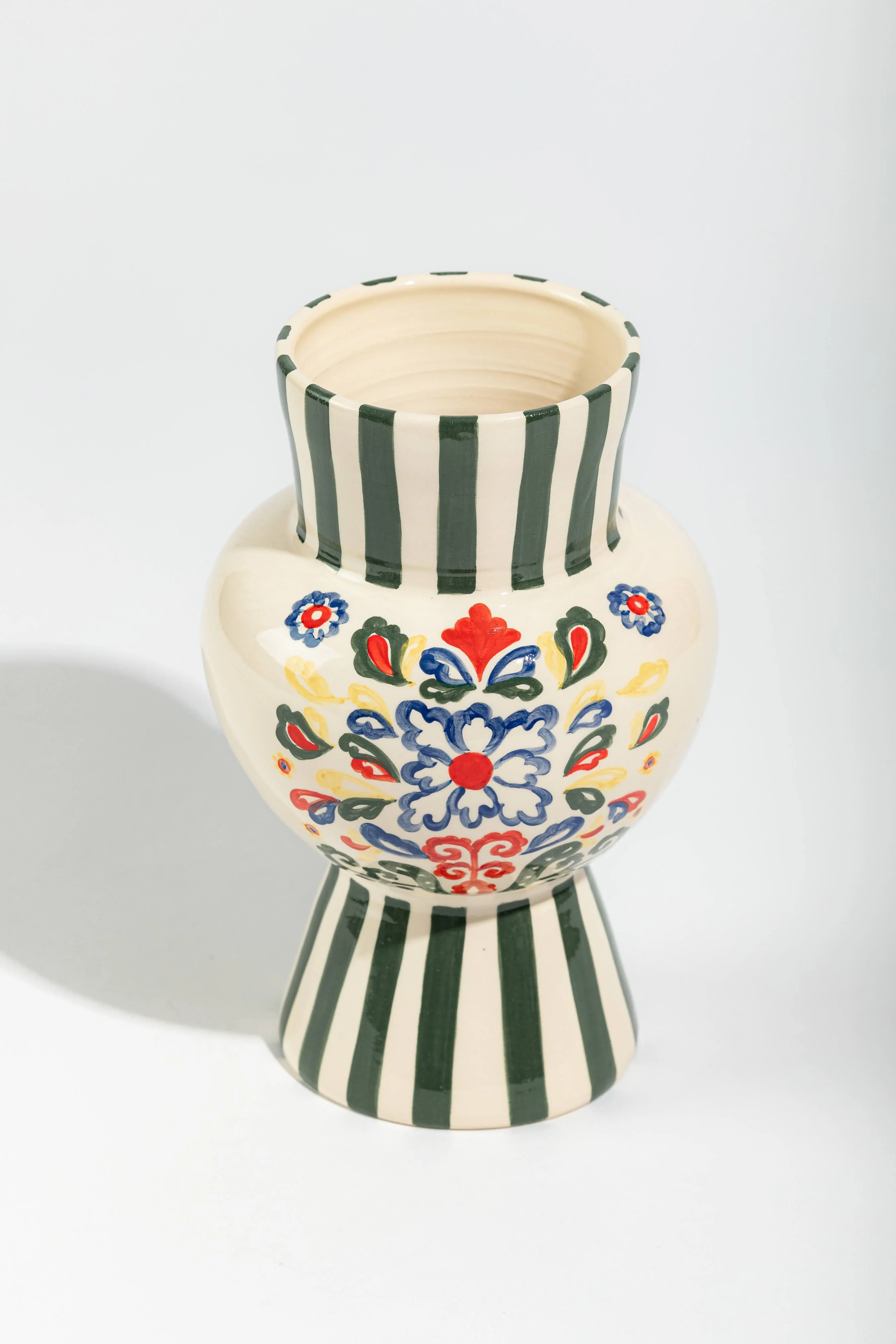Vase Green Stripes